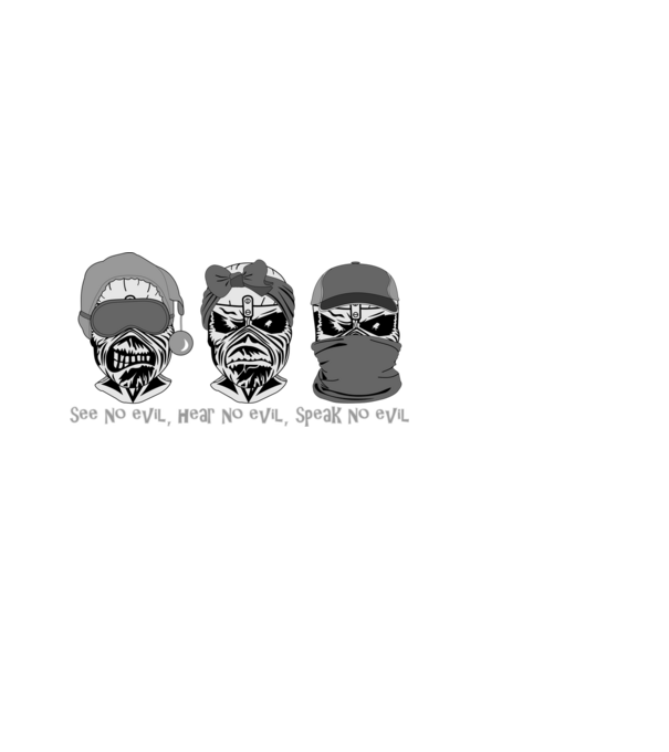 See, hear, speak no evil minta fekete pólón