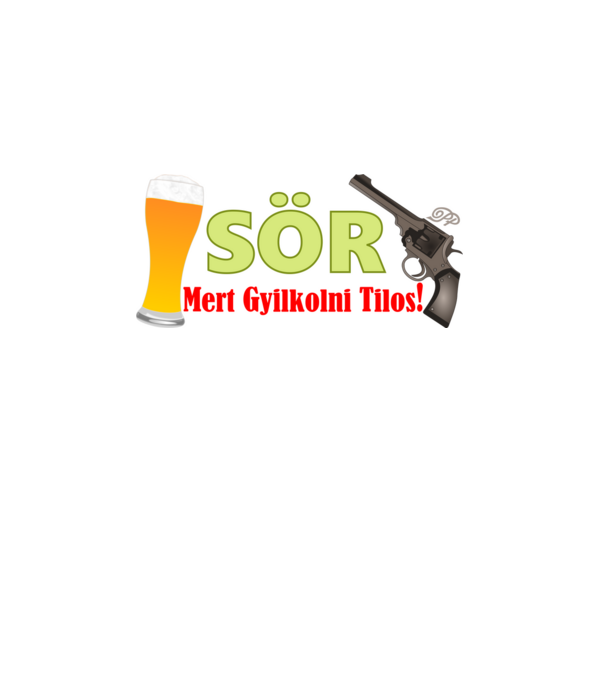 Sör és Revolver minta fehér pólón