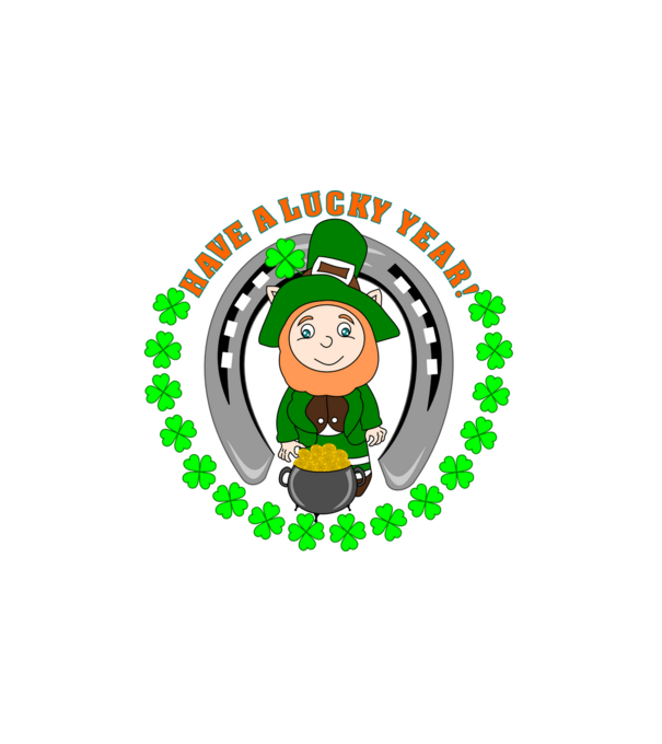 Leprechaun Lucky Year minta fehér pólón