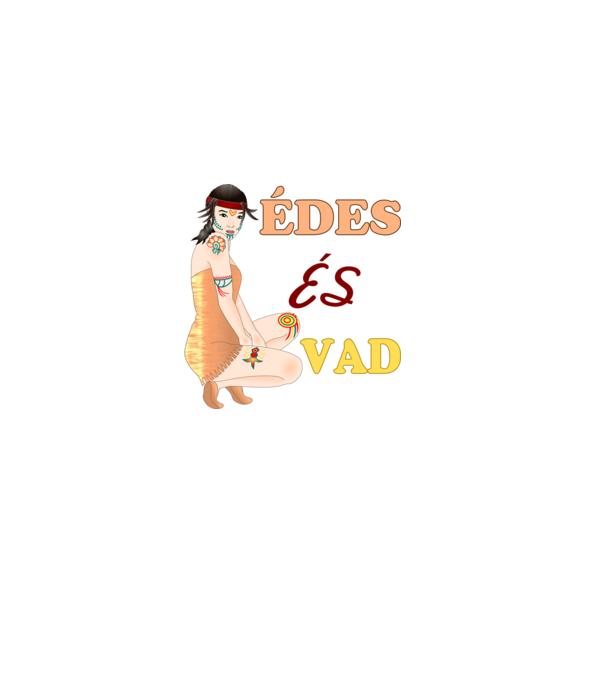 Édes és Vad minta fekete pólón