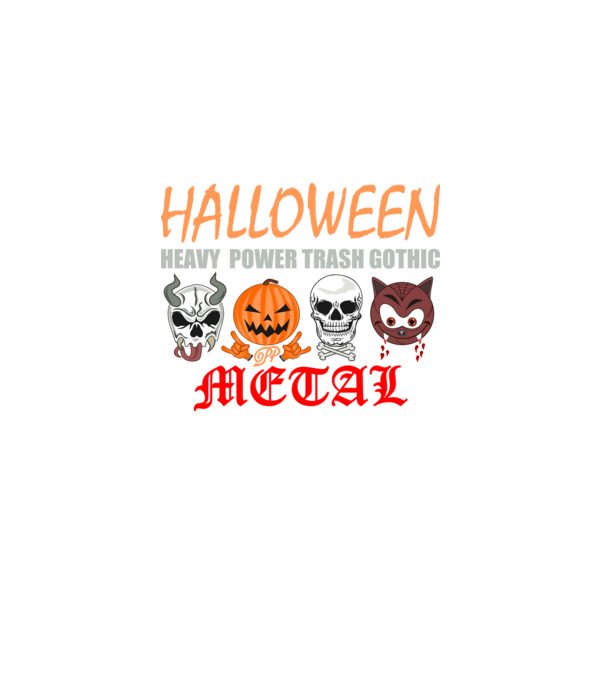 Metal Halloween minta szürke pólón