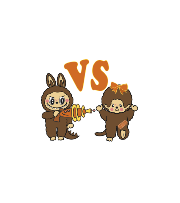 Chhichi VS Zimomo (Labubu) minta fehér pólón