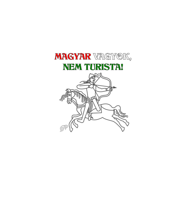 Magyar Vagyok Íjász minta fekete pólón