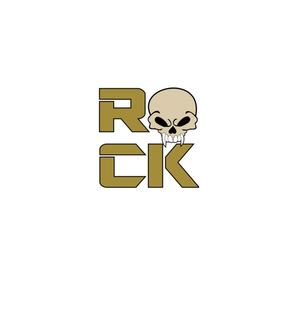 Rock koponyával minta fekete pólón