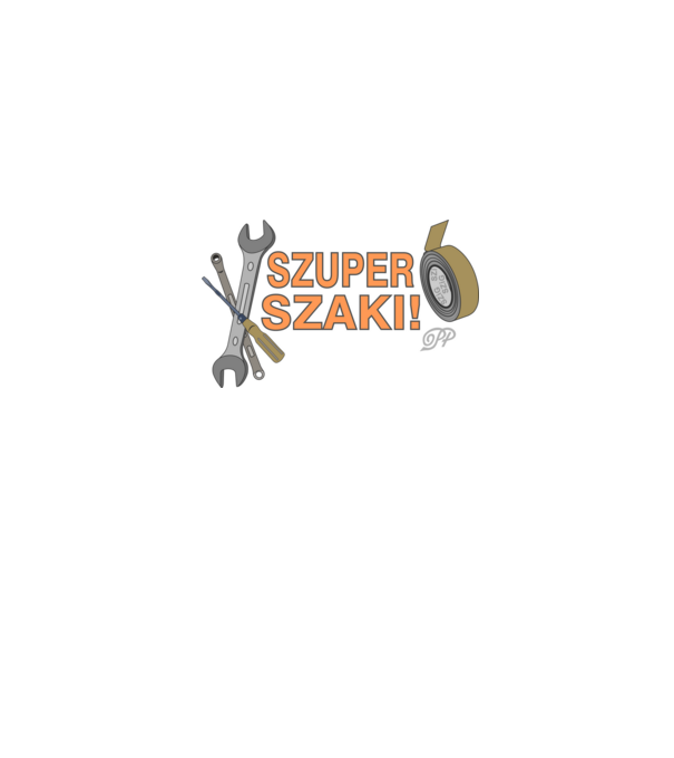 Szuper Szaki minta szürke pólón