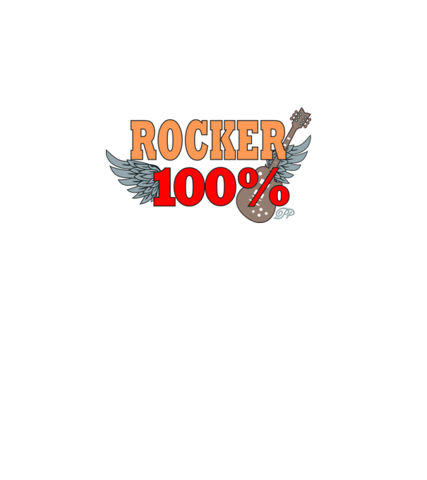 Száz Százalék Rocker Gitáros minta sötétkék pólón