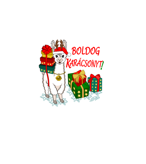 Boldog Karácsonyt Alpaca minta szürke pólón