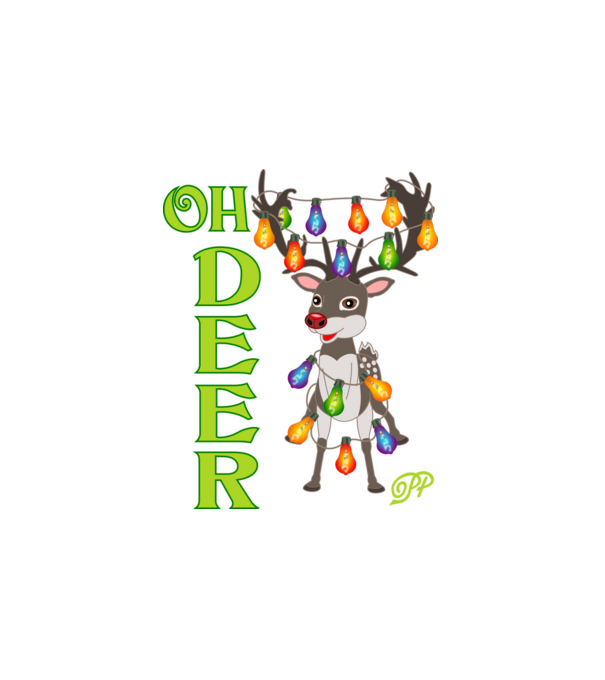 Oh Deer minta fehér pólón