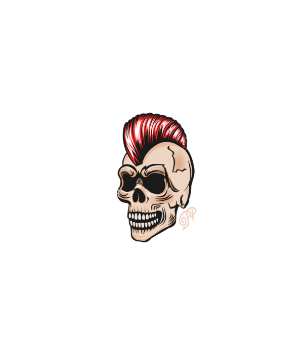 Punk Skull minta fehér pólón