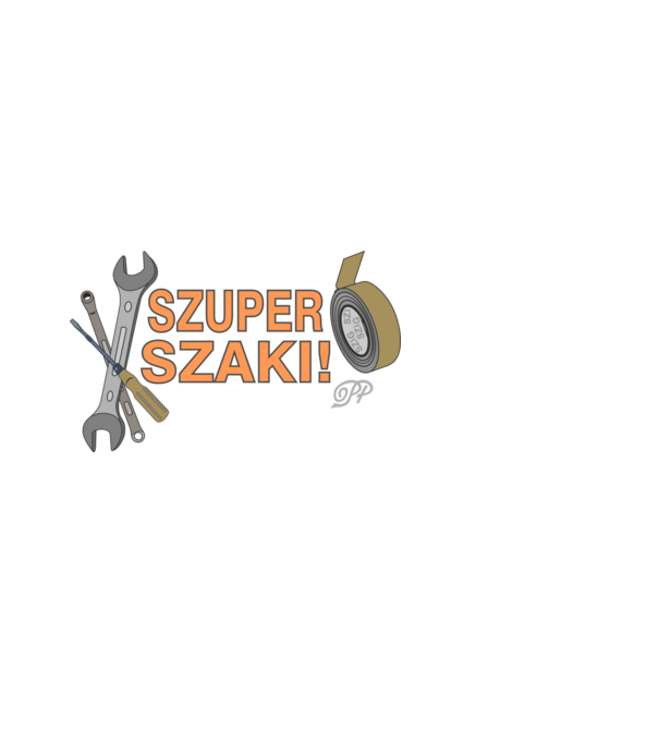 Szuper Szaki minta fehér pólón