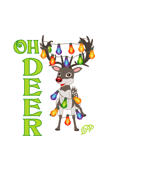 Oh Deer minta fehér pólón
