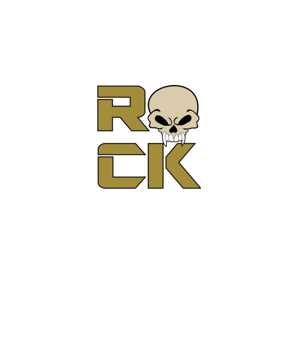 Rock koponyával minta fekete pólón