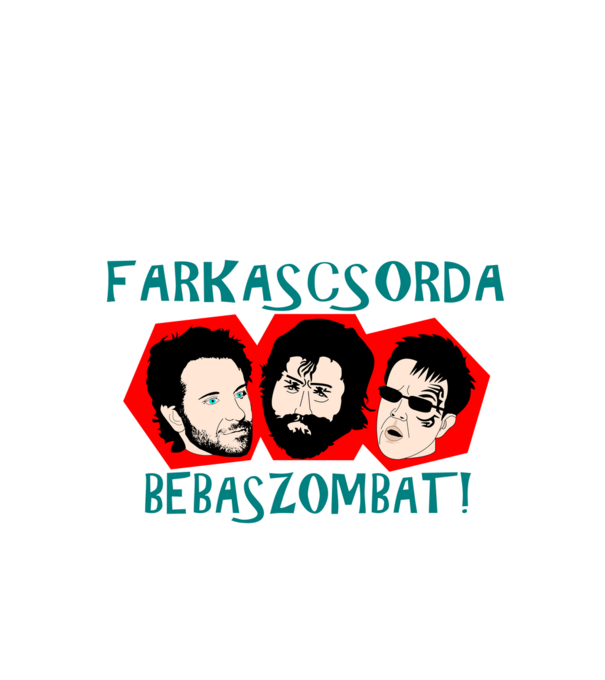 Farkascsorda Másnaposok minta fekete pólón