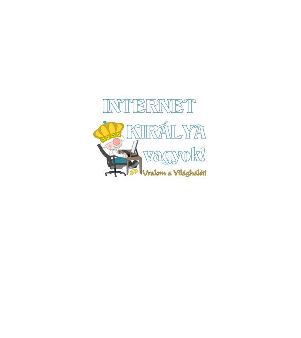 Internet Királya Manó minta királykék pólón