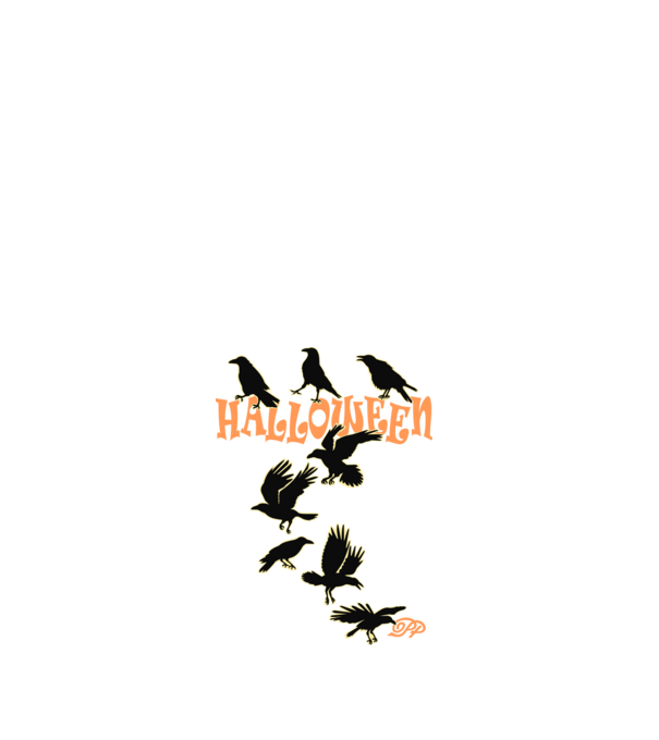 Halloweeni Varjak B minta fehér pólón