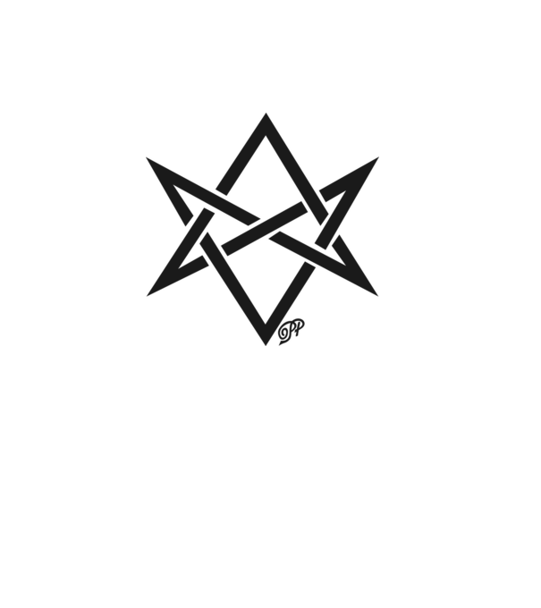 Asmodeus Démonszarv fekete minta fehér pólón