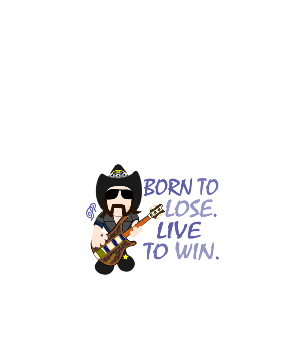 Lemmy a Győztes lila felirattal minta fehér pólón