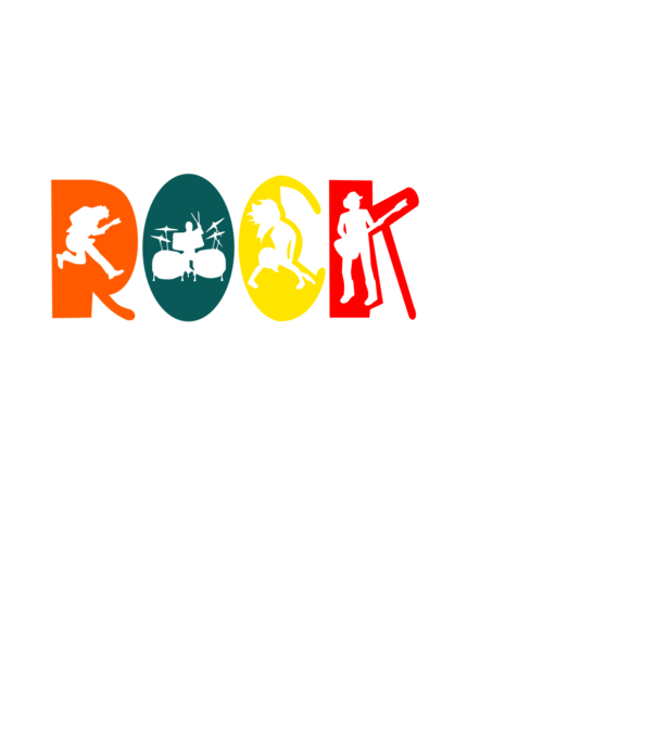 Rock siluett minta fehér pólón