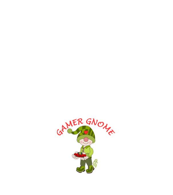 Gamer Gnome minta fehér pólón