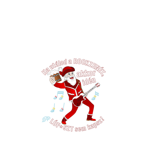 Rockos Fasza Mikulás minta fekete pólón