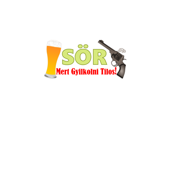 Sör és Revolver minta fehér pólón