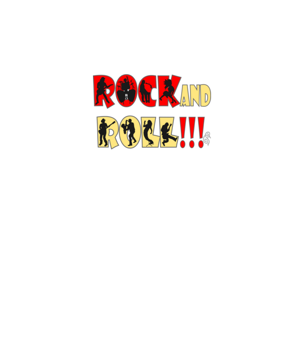 Rock and Roll Sziluett minta fekete pólón