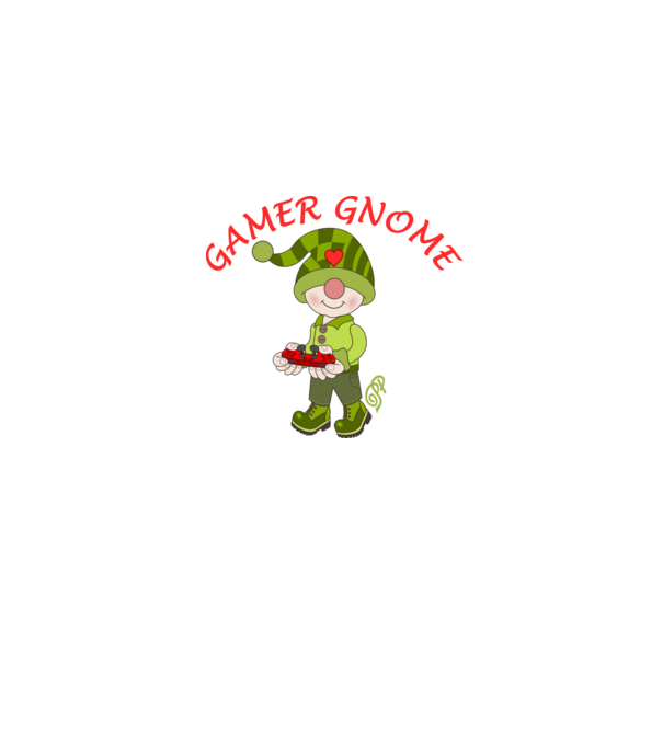 Gamer Gnome minta farmerkék pólón