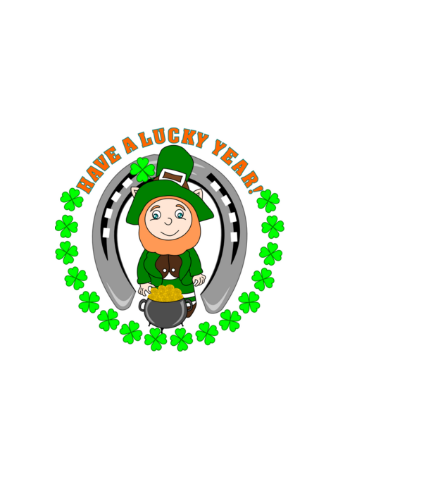 Leprechaun Lucky Year minta sötétkék pólón