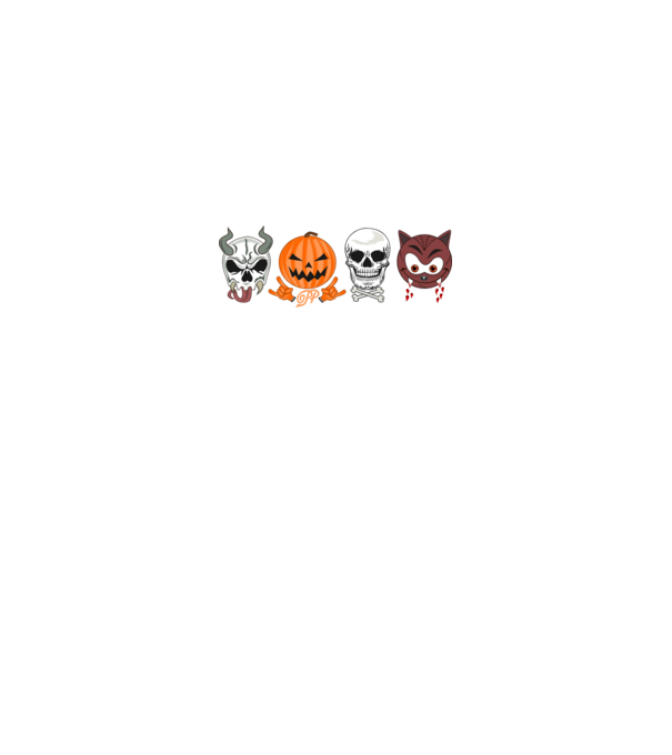Halloween Fejek minta királykék pólón