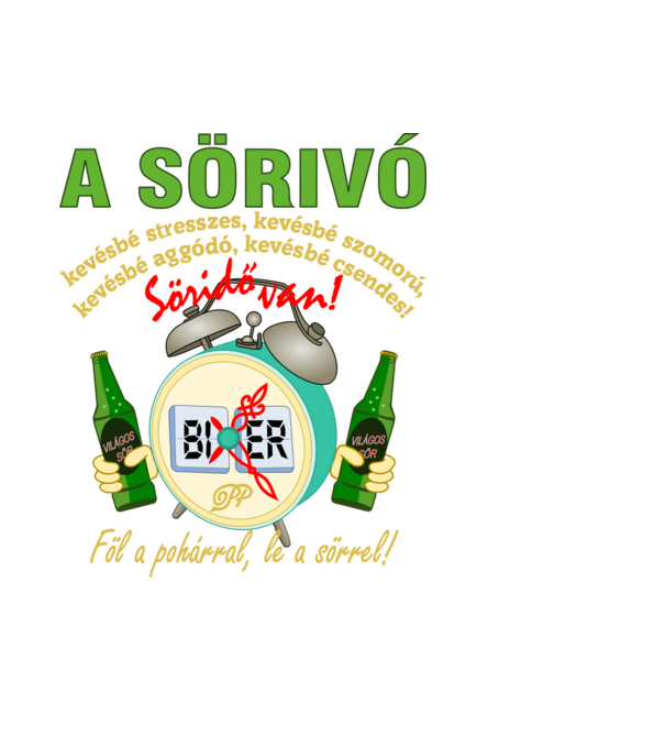 Sörivó és a Söridő minta világoskék pólón