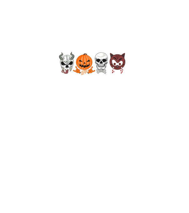 Halloween Fejek minta fekete pólón