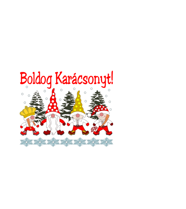 Boldog Havas Karácsonyt minta fehér pólón