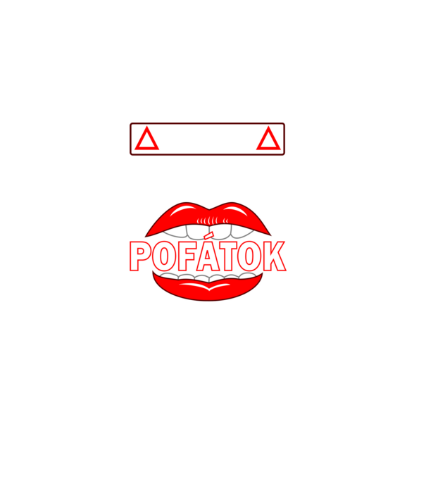 A pofátok nagy -piros, fehér minta sötétkék pólón