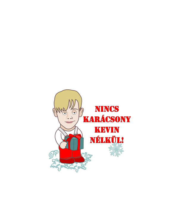 Kevin Karácsonya minta királykék pólón