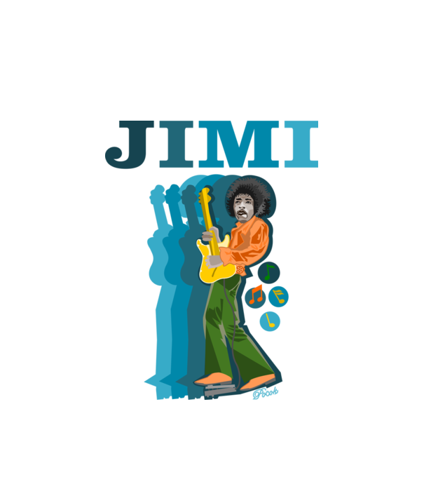 JIMI minta fehér pólón