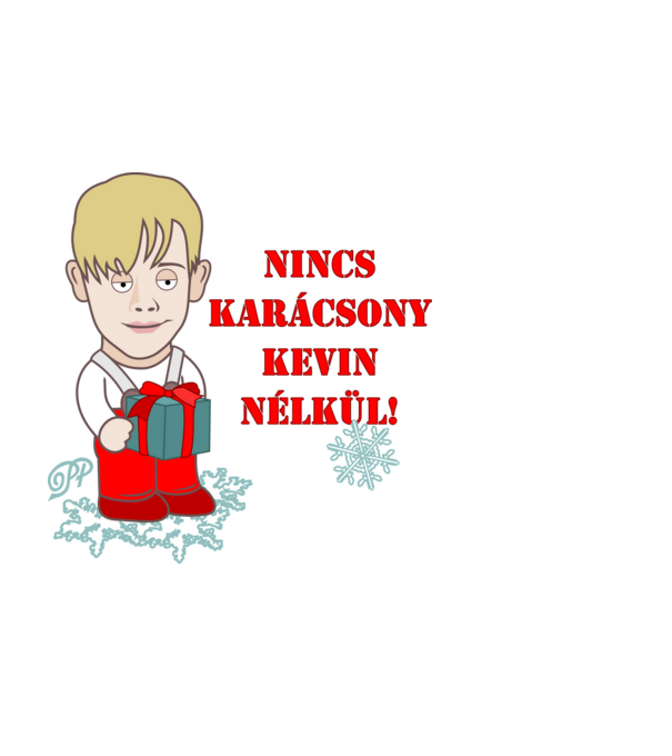 Kevin Karácsonya minta fekete pólón