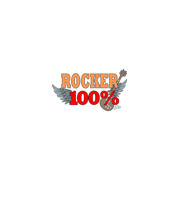 Száz Százalék Rocker Gitáros minta farmerkék pólón