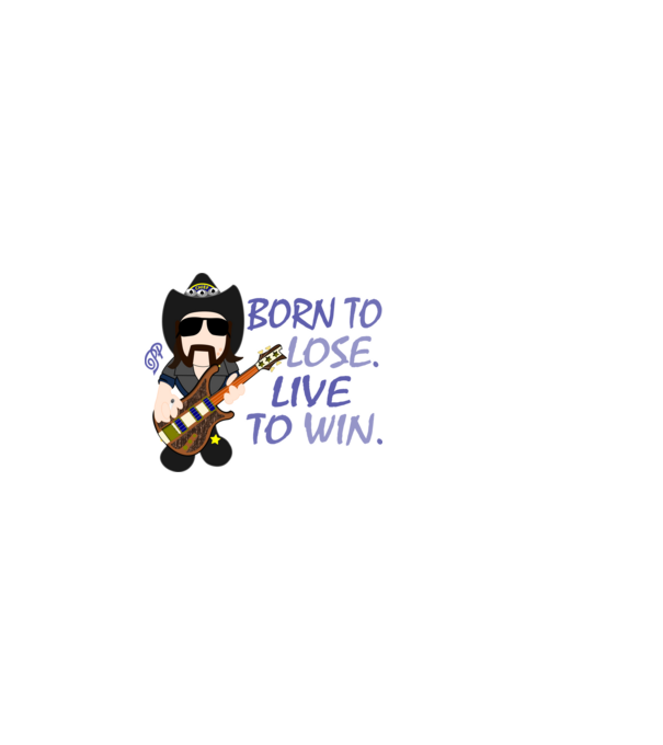 Lemmy a Győztes lila felirattal minta fekete pólón