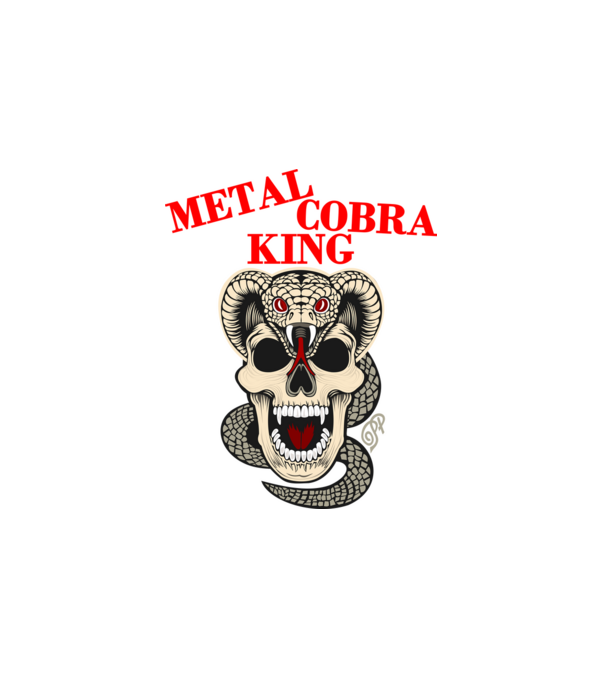 Metal Cobra King minta fehér pólón