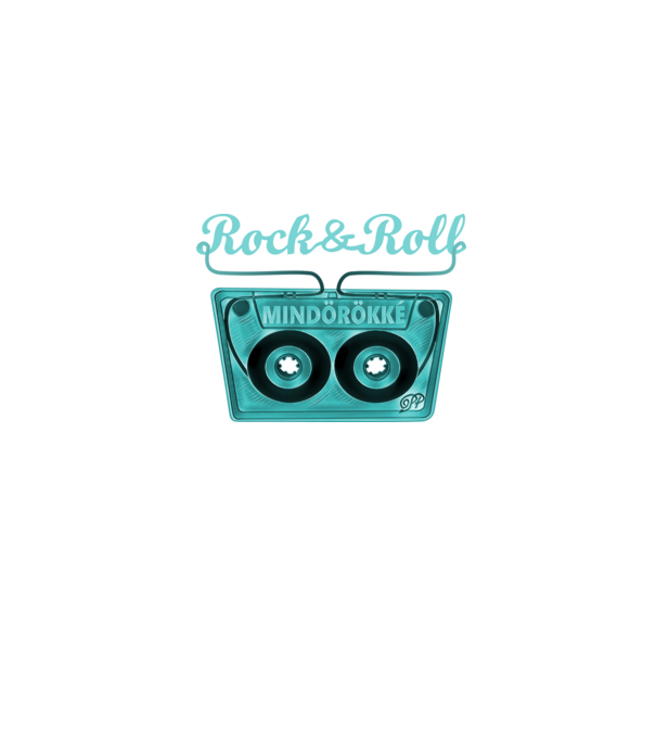 Rock & Roll Kazetta -kék minta farmerkék pólón