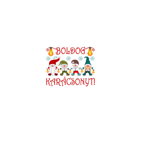 Boldog Karácsonyt Manók minta fehér pólón