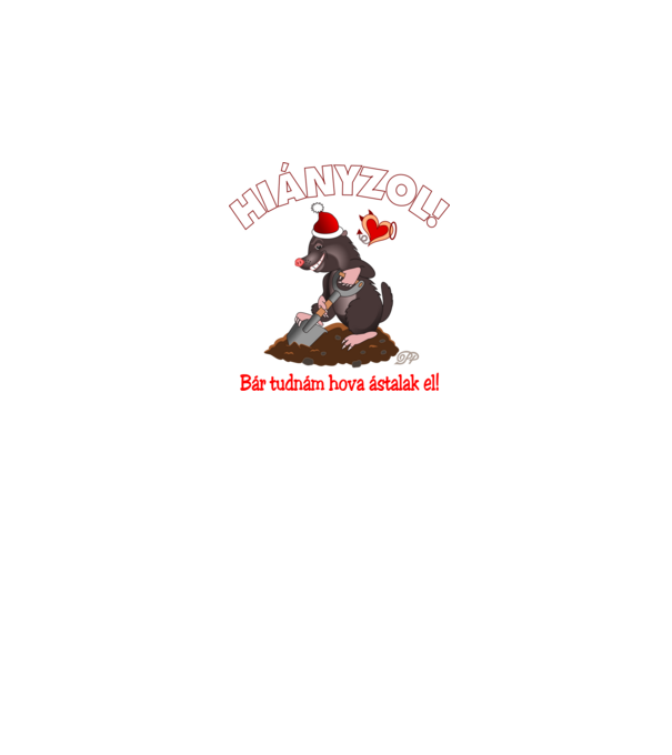 Hiányzol Vakond minta sötétkék pólón