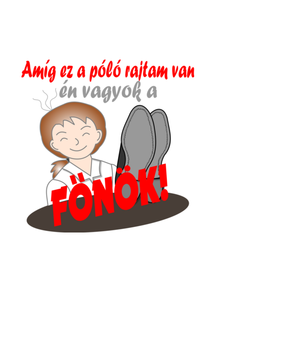Főnöknői minta minta fekete pólón