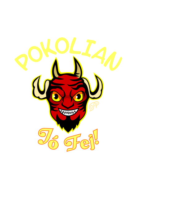 Pokolian jó fej Ördög minta fekete pólón