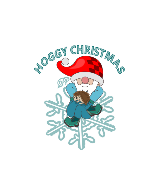 Gnome Hoggy Christmas minta fehér pólón