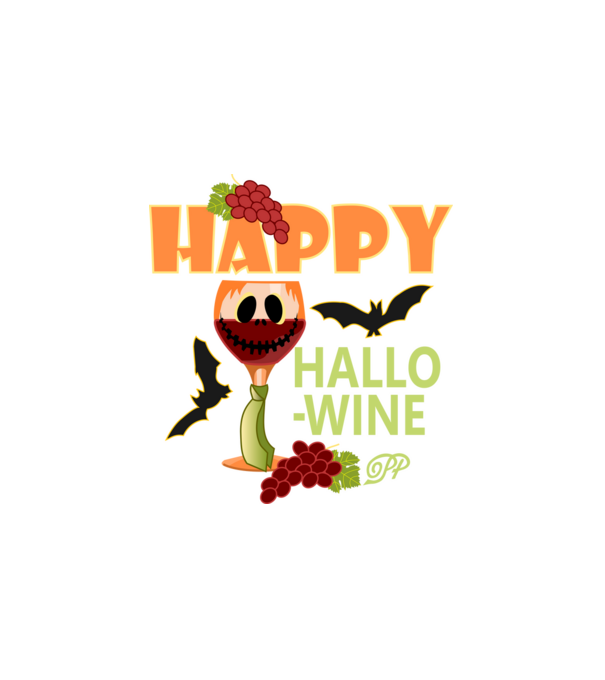 Happy Hallo Wine minta fehér pólón