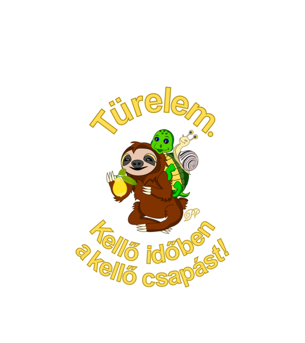 Kellő Csapás minta fehér pólón