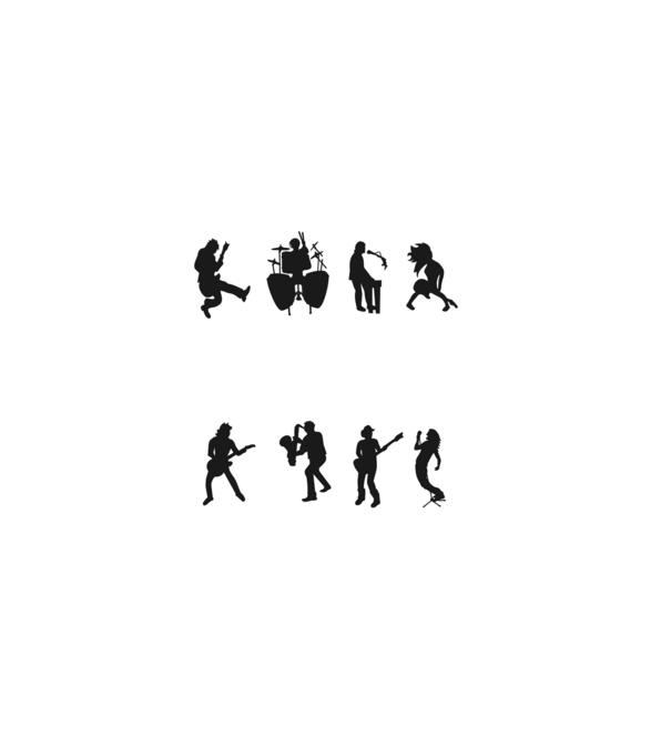 Rock and Roll Árnyak minta fekete pólón