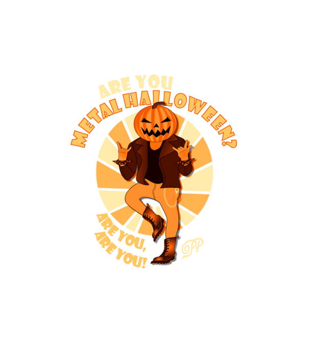 Are You Metal Halloween A minta fehér pólón