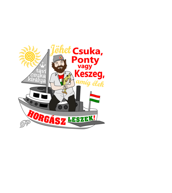 Horgász Örökké, Bud Spencer minta fehér pólón